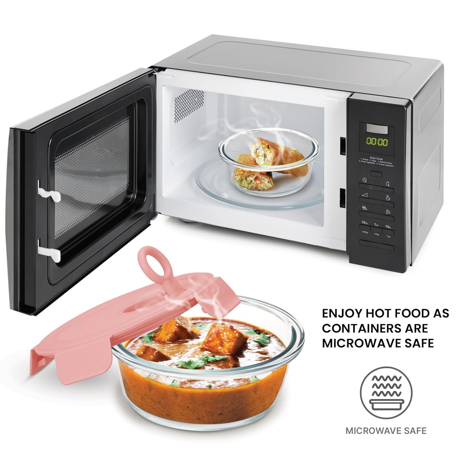 Treo by Milton  Lunch Box Set of 3, Peach Lid, 400 ml Each