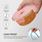 Treo by Milton  Lunch Box Set of 3, Peach Lid, 400 ml Each