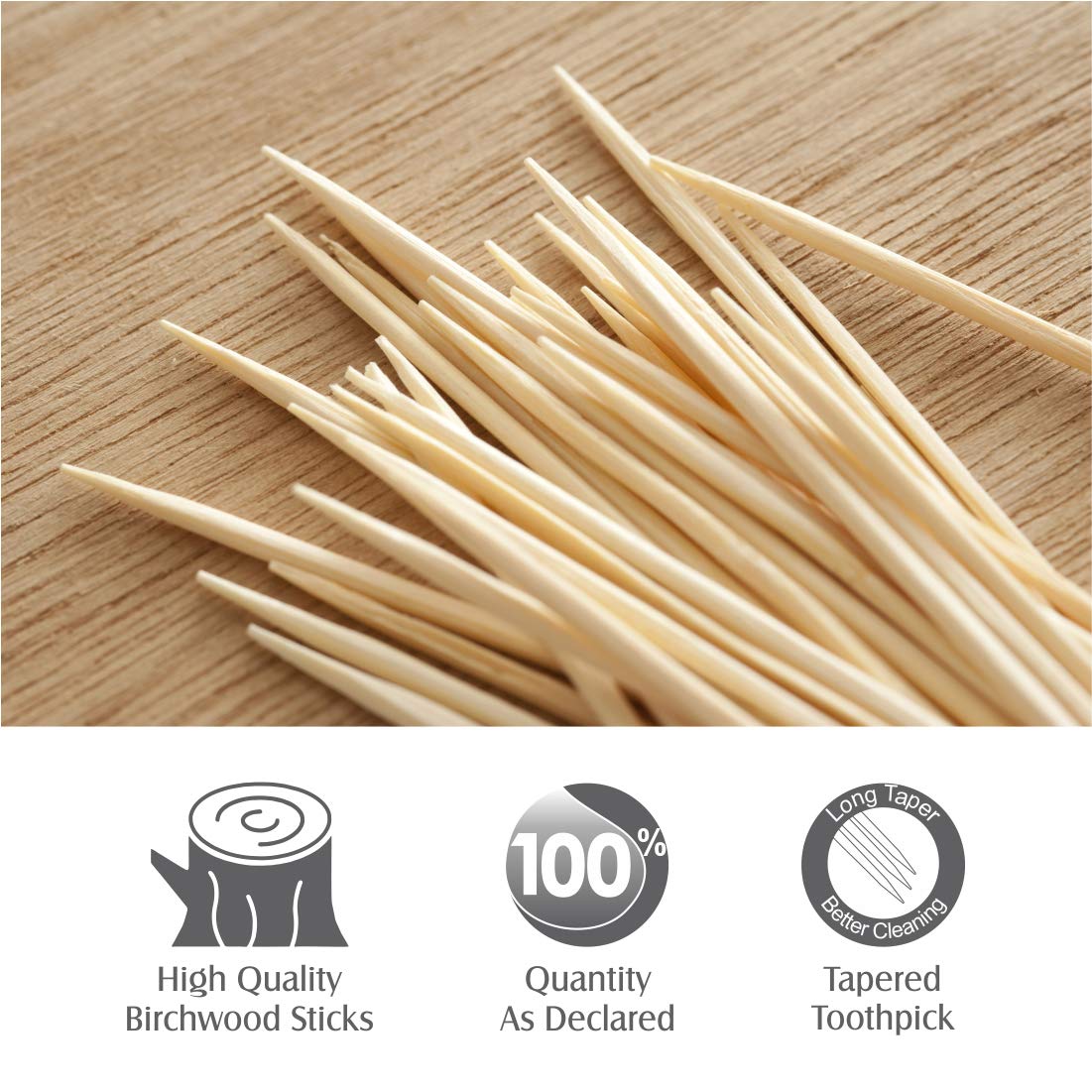 Tulips Wooden Toothpicks 240 Sticks (pack of 10) in Reusable Dispenser