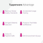Tupperware . Plastic Container-500Ml, 4 Pieces, Multicolour,Multicolor