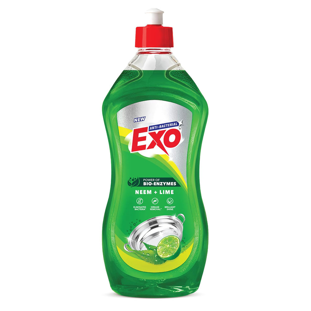 xo Dishwash Liquid Bottle | Neem & Lime | Tough Grease Removal for Utensils | Anti-Bacterial Liquid Dishwash | Bio-Enzyme Formula | No Residue Cleaning | Fresh Citrus Fragrance - 750ml