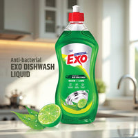 xo Dishwash Liquid Bottle | Neem & Lime | Tough Grease Removal for Utensils | Anti-Bacterial Liquid Dishwash | Bio-Enzyme Formula | No Residue Cleaning | Fresh Citrus Fragrance - 750ml