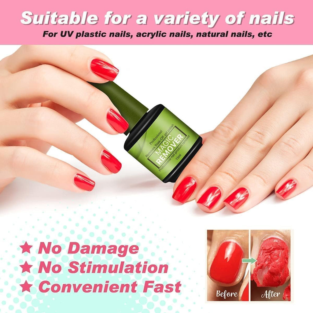 Gel Nail Polish Remover, Professional Magic Remove Soak-Off Gel