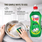 xo Dishwash Liquid Bottle | Neem & Lime | Tough Grease Removal for Utensils | Anti-Bacterial Liquid Dishwash | Bio-Enzyme Formula | No Residue Cleaning | Fresh Citrus Fragrance - 750ml