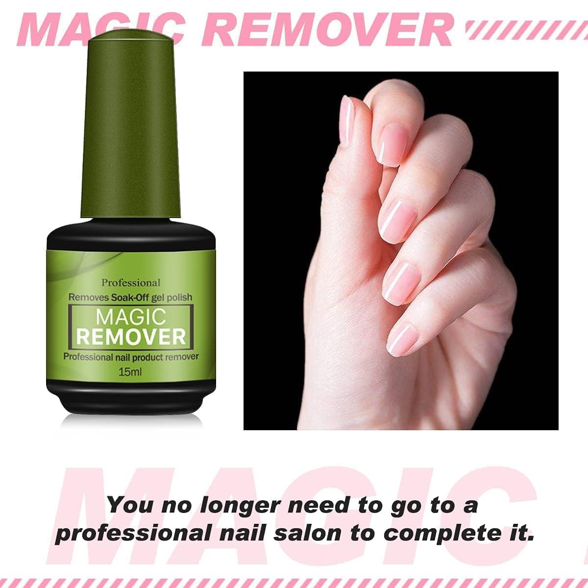 Gel Nail Polish Remover, Professional Magic Remove Soak-Off Gel