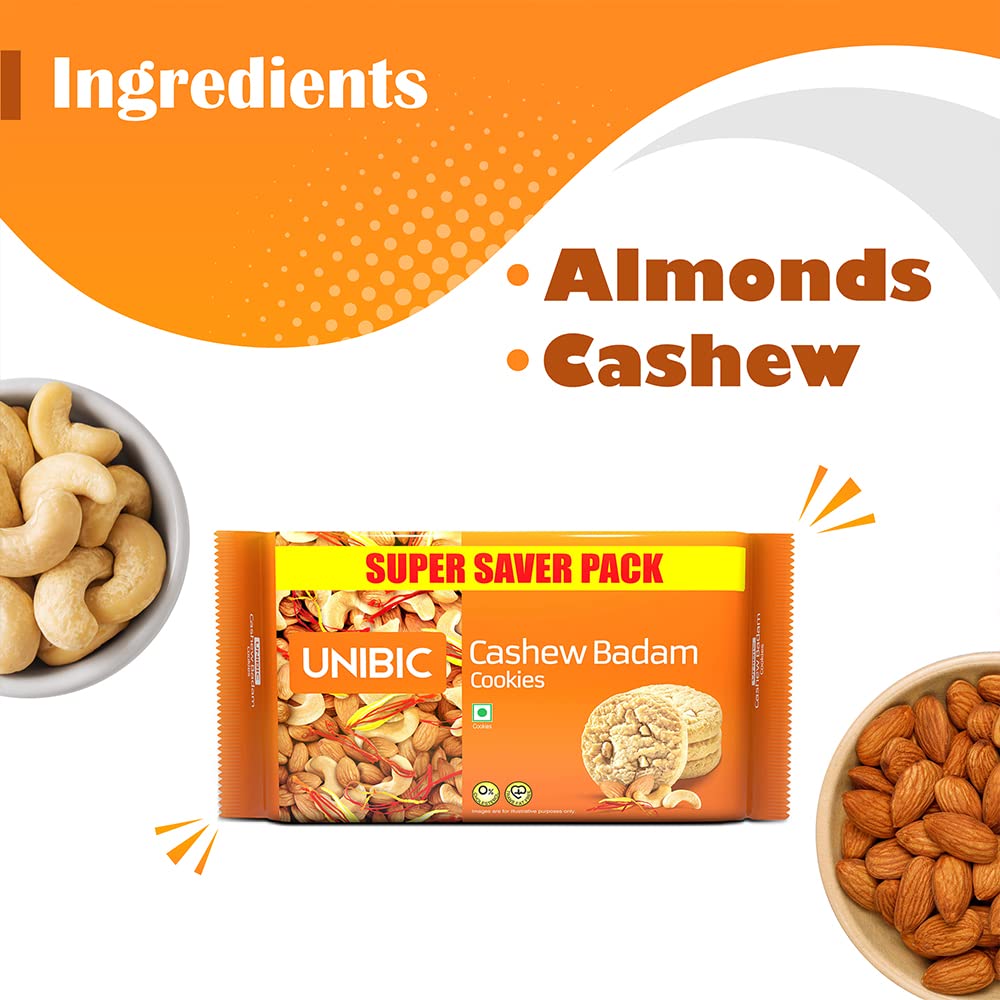 UNIBIC FOODS Cashew Badam Cookies | weight may vary 500g