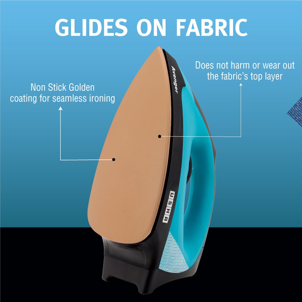 USHA Avenger 1.5 KG Heavy Weight Dry Iron| 1100W|
