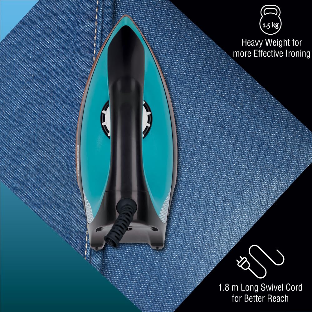 USHA Avenger 1.5 KG Heavy Weight Dry Iron| 1100W|