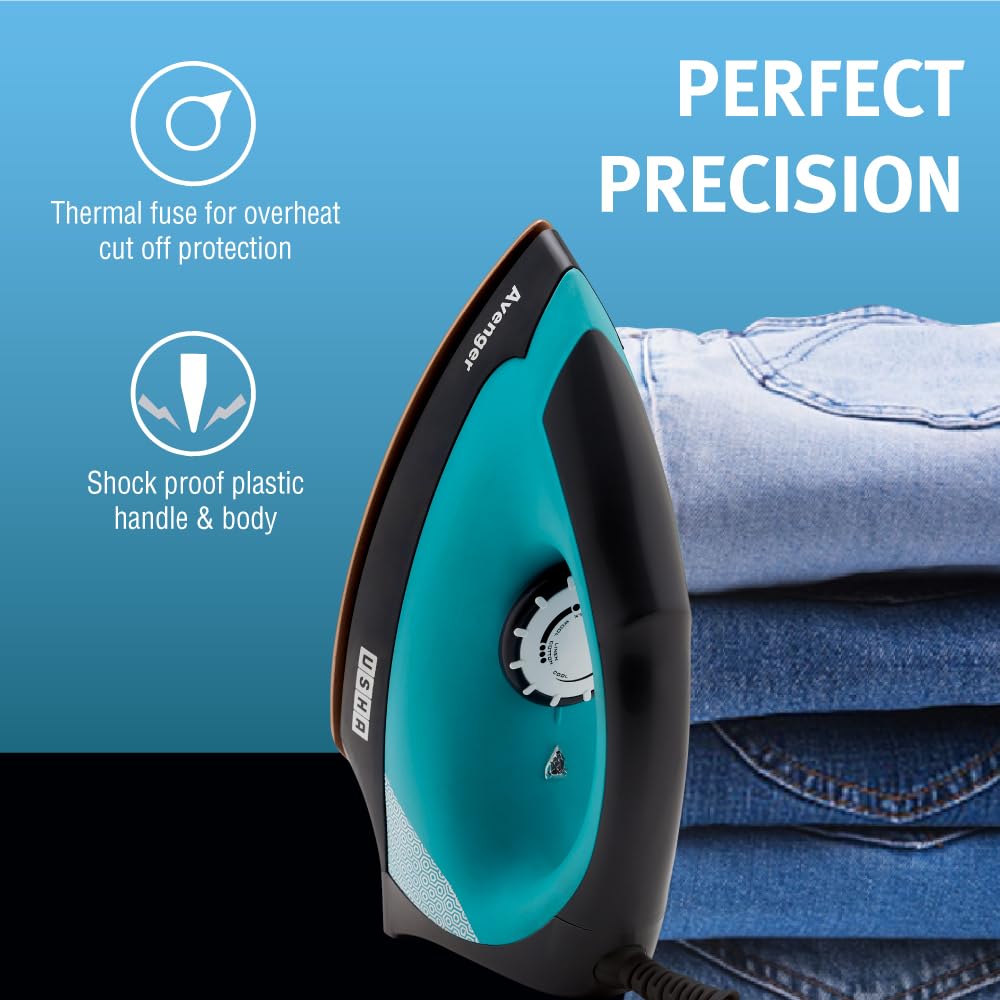 USHA Avenger 1.5 KG Heavy Weight Dry Iron| 1100W|