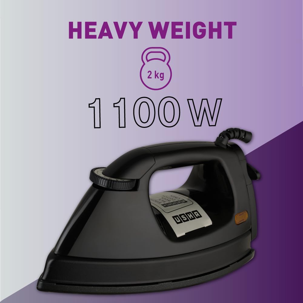 USHA EI 3710 Primora 2 KG Heavy Weight Dry Iron| 1100W
