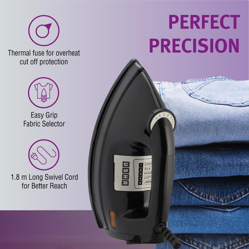 USHA EI 3710 Primora 2 KG Heavy Weight Dry Iron| 1100W