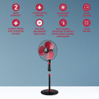 USHA Maxx Air Ultra Pedestal Fan | 400MM Sweep Size | 1350 RPM | Aerodynamic Blade Design for High Air Delivery | Anti - Rust Protection | 100% Copper Motor | Maroon