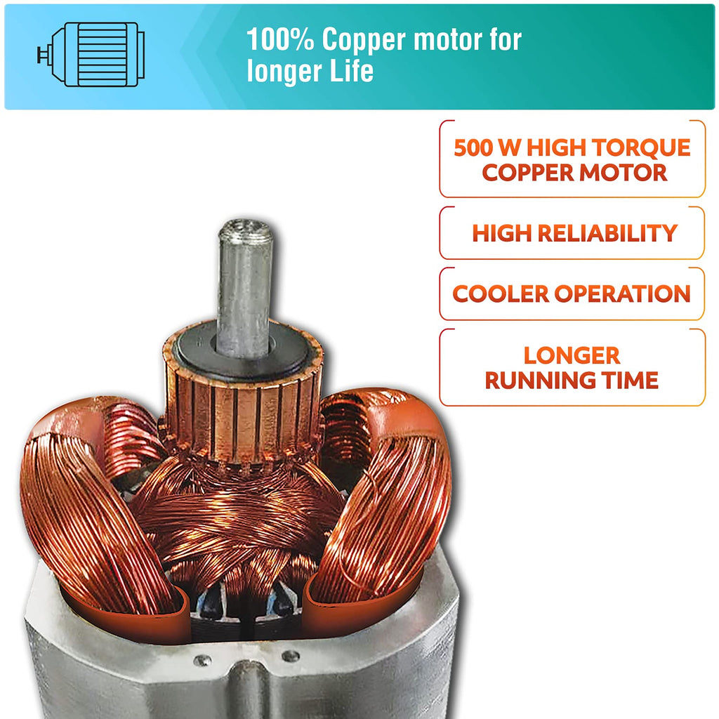 USHA Rapidmix 500-Watt Copper Motor Mixer Grinder With 3 Jars