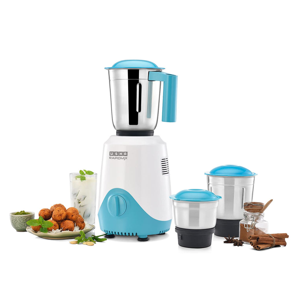 USHA Rapidmix 500-Watt Copper Motor Mixer Grinder With 3 Jars