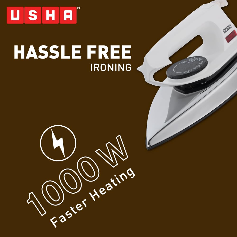 Usha 2802 1000Watt Dry Iron with Metal Body
