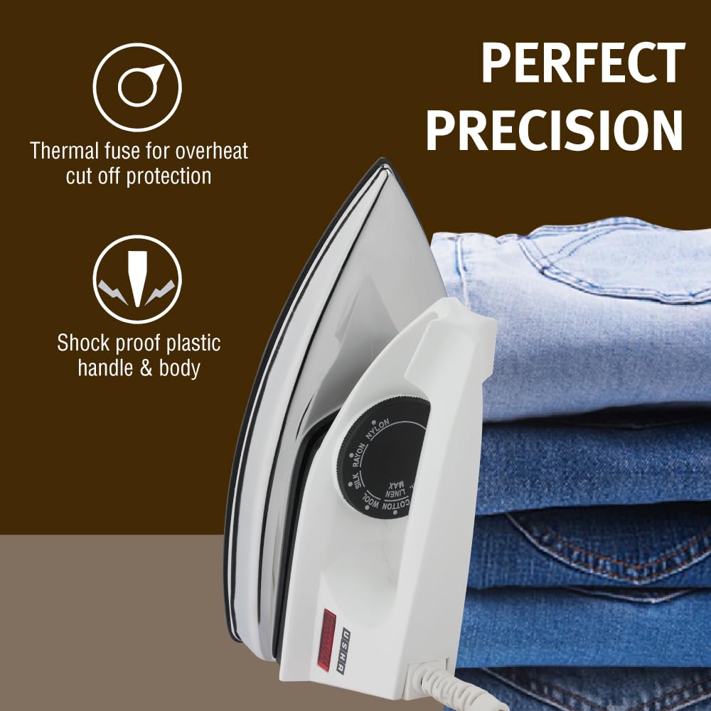 Usha 2802 1000Watt Dry Iron with Metal Body