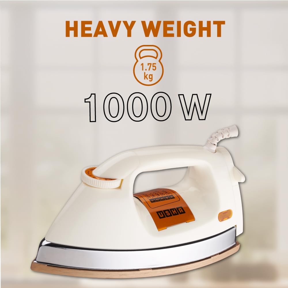 Usha 3710 1000Watt 1.75 kg Heavy Weight Dry Iron