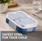 VAYA Tydbyt Stainless Steel Lunch Box for Kids & Boys, 650ml, 3 Steel Containers