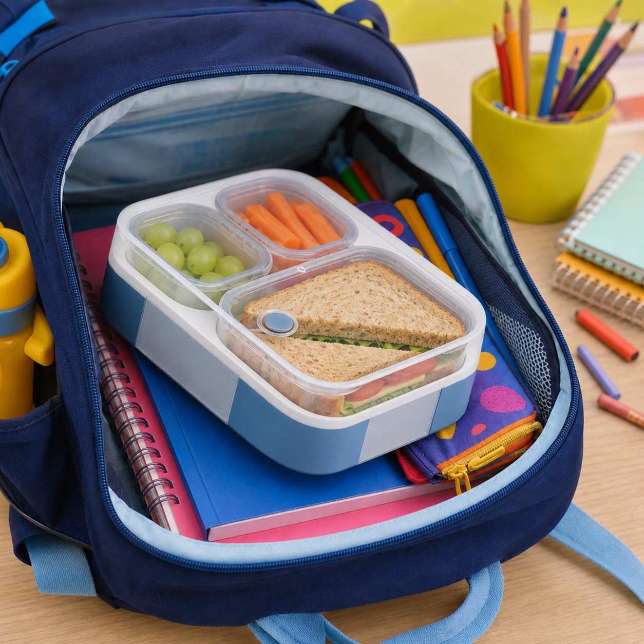VAYA Tydbyt Stainless Steel Lunch Box for Kids & Boys, 650ml, 3 Steel Containers