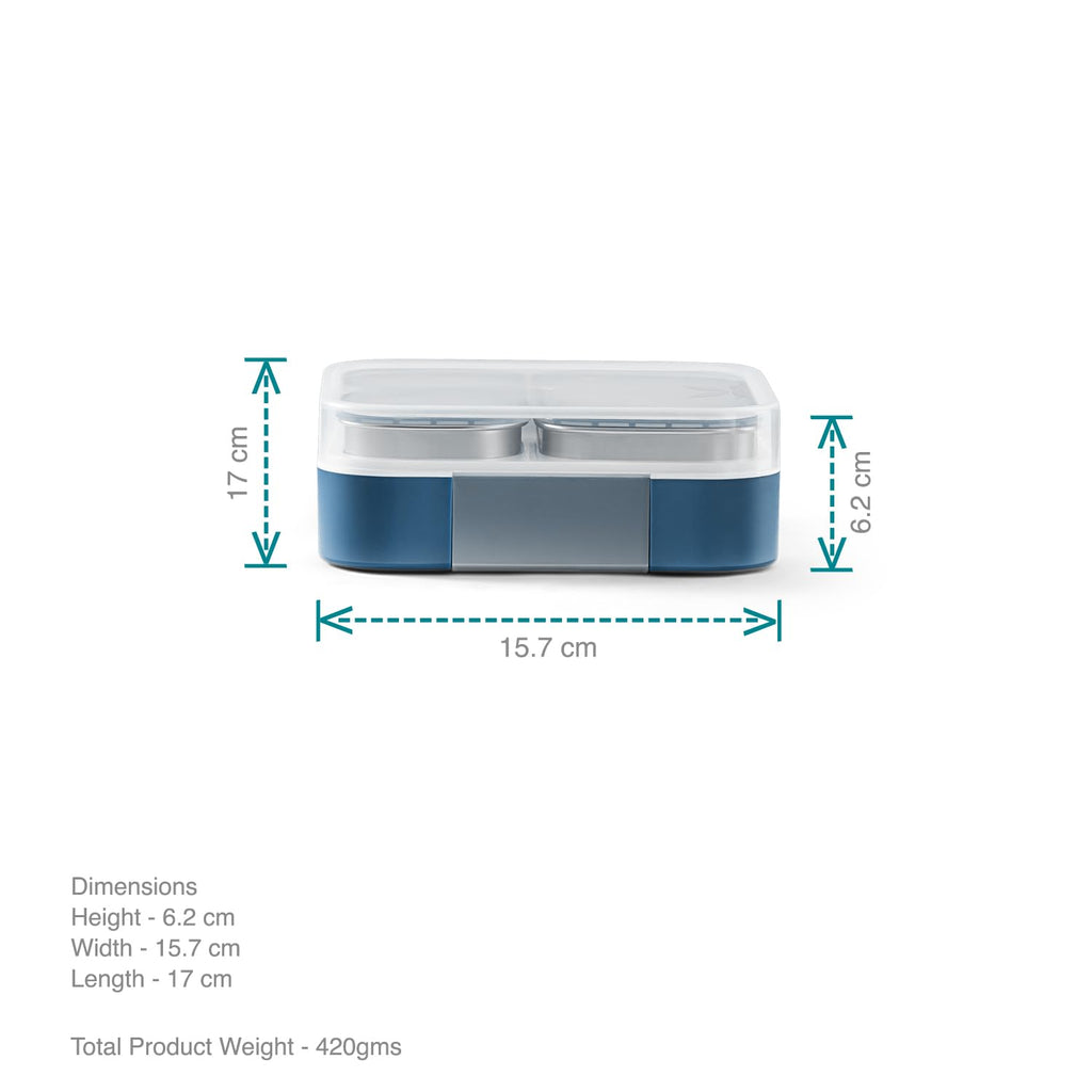 VAYA Tydbyt Stainless Steel Lunch Box for Kids & Boys, 650ml, 3 Steel Containers