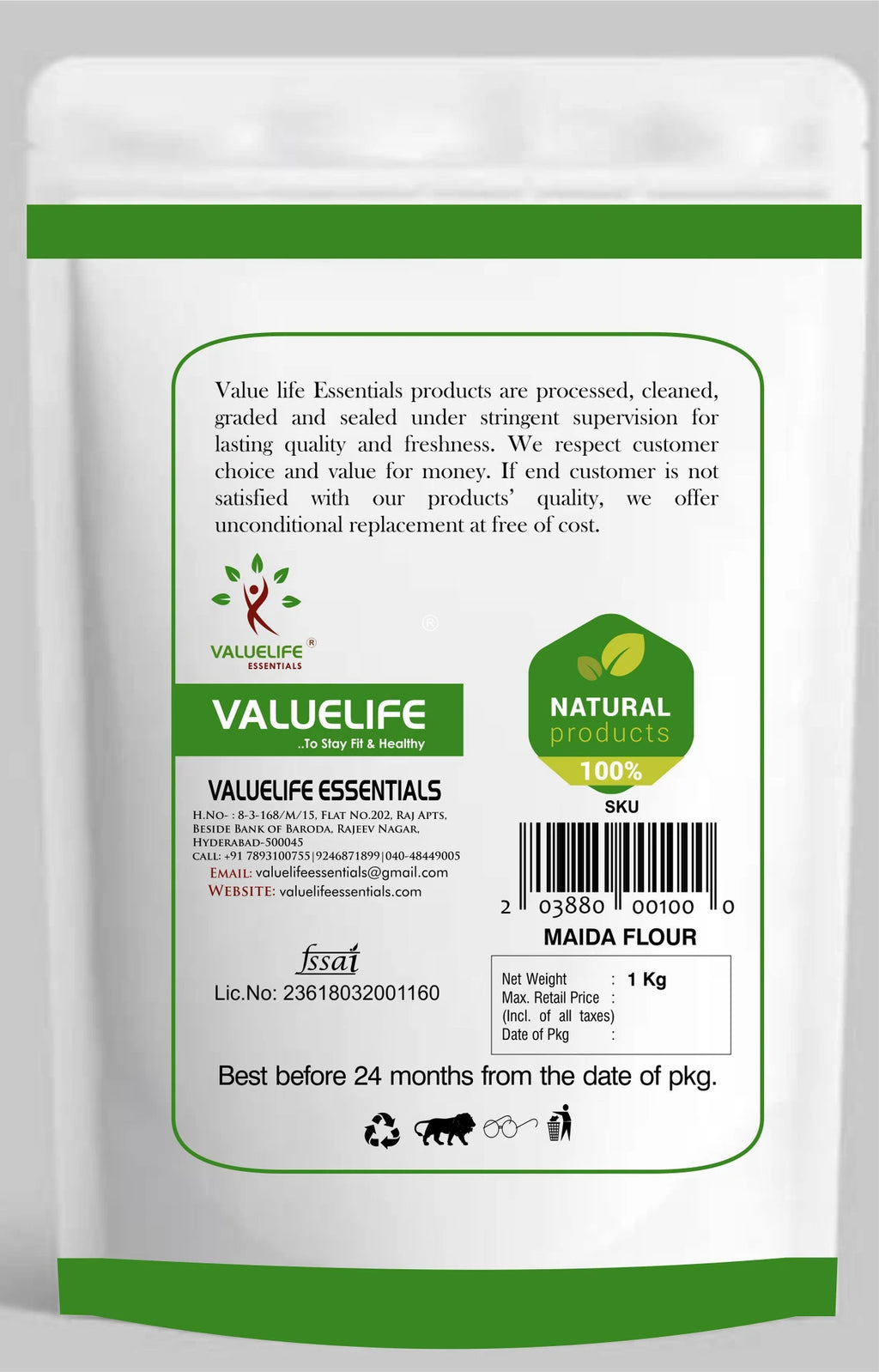 Value Life Valuelife Maida Flour 1000gm (1 kg)