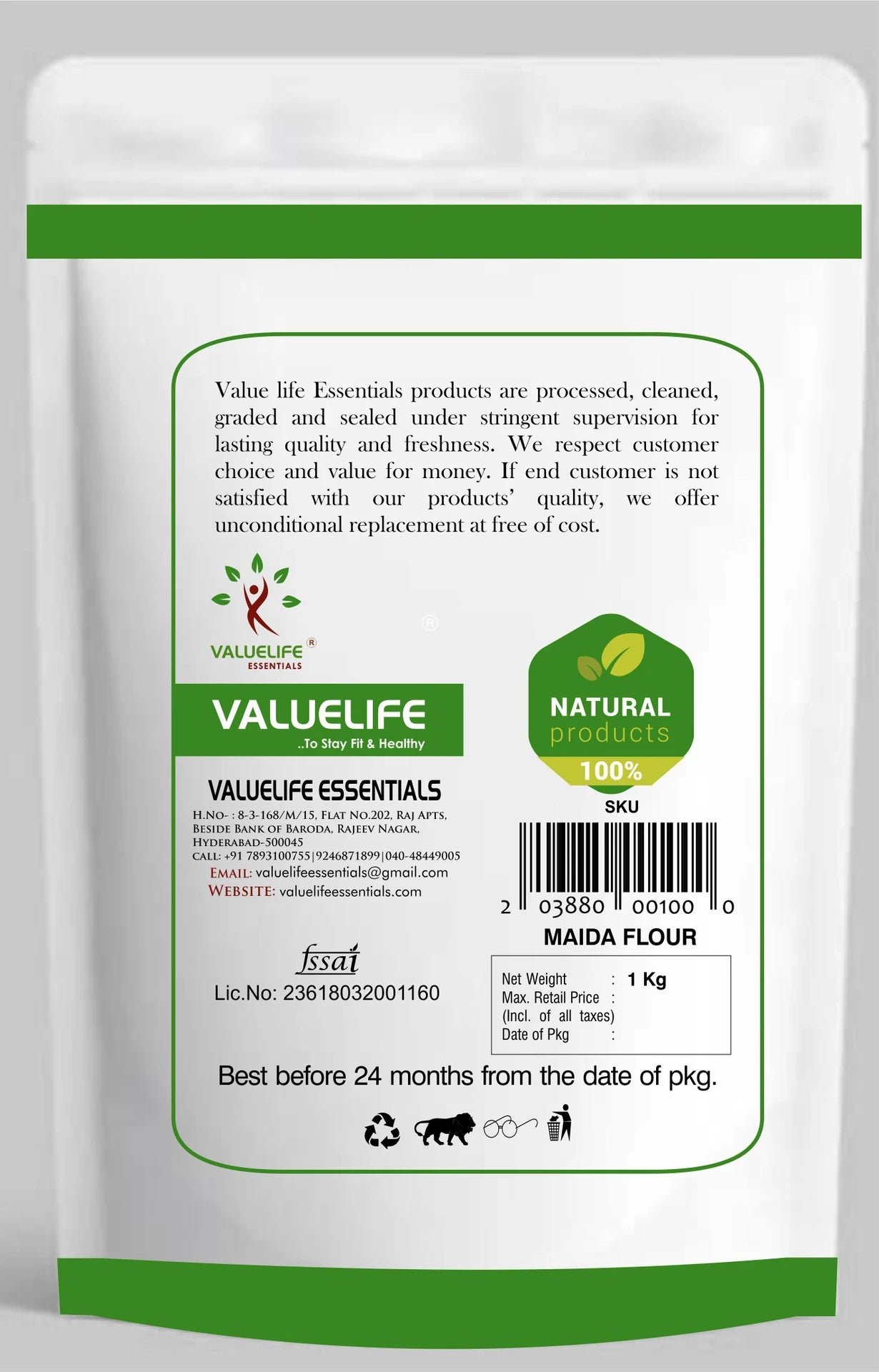 Value Life Valuelife Maida Flour 1000gm (1 kg)