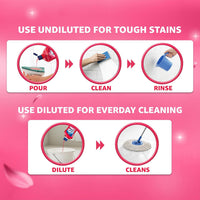 Lizol Fresh & Clean Bathroom Cleaner | Floral | 1L | 10X Better Cleaning | Upto 12Hrs Fragrance| Multi Surface Clean Floors, Basin, Tiles