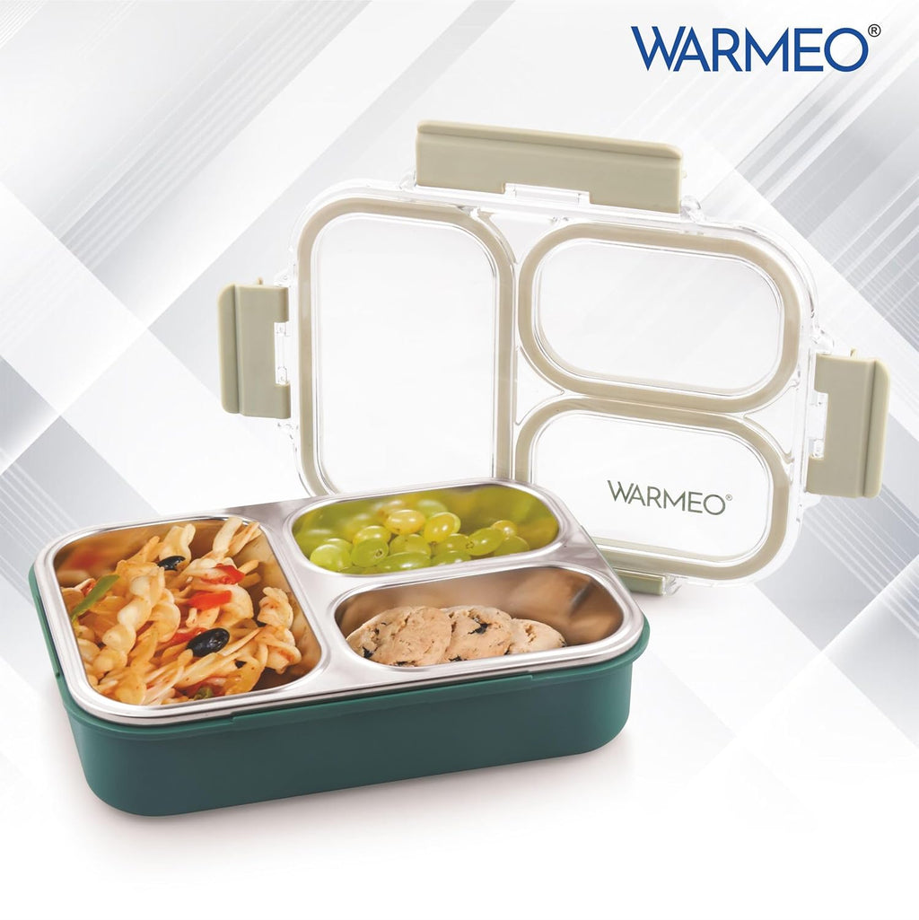 WARMEO BENTO  Lunchbox with 3 compartments 750ml-Green