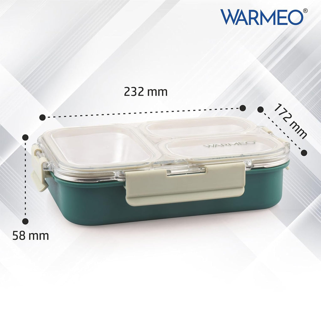 WARMEO BENTO  Lunchbox with 3 compartments 750ml-Green