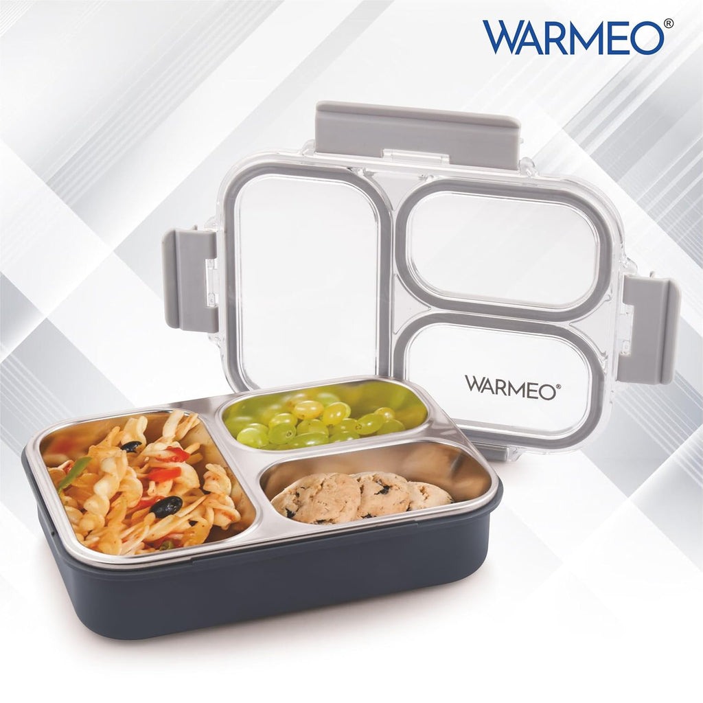 WARMEO BENTO Lunchbox with 3 compartments 750ml-Grey