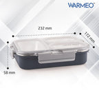 WARMEO BENTO Lunchbox with 3 compartments 750ml-Grey