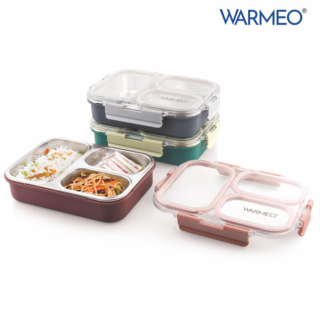 WARMEO BENTO Lunchbox with 3 compartments 750ml-Grey