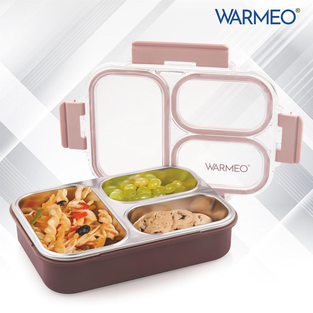WARMEO BENTO  Lunchbox with 3 compartments 750ml-brown
