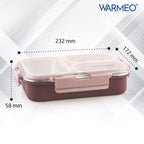 WARMEO BENTO  Lunchbox with 3 compartments 750ml-brown