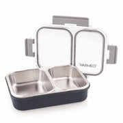 WARMEO BENTO Microwave-Safe Stainless Steel Lunchbox with 2 compartments 750ml-Grey