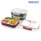 WARMEO BENTO Microwave-Safe Stainless Steel Lunchbox with 2 compartments 750ml-Grey