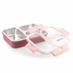 WARMEO BENTO  Lunchbox with 3 compartments 750ml-Pink