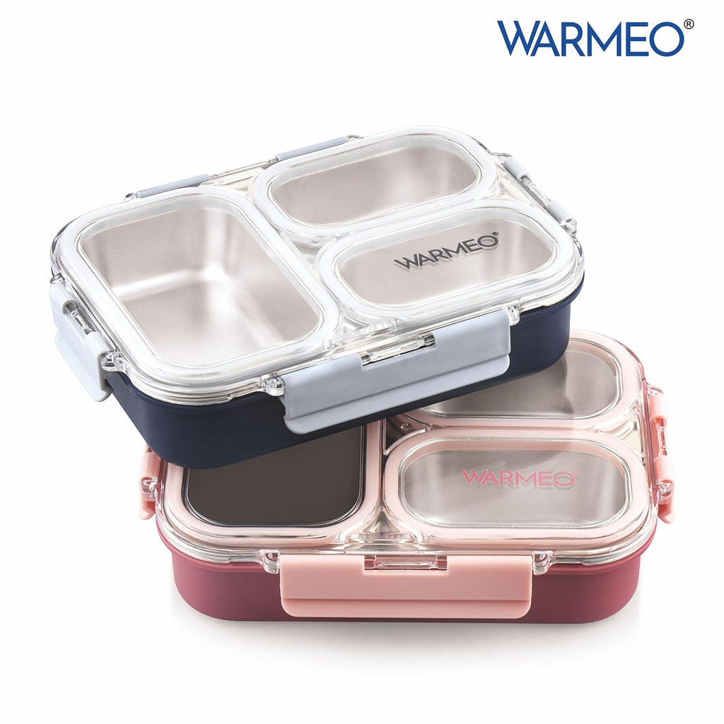 WARMEO BENTO  Lunchbox with 3 compartments 750ml-Pink