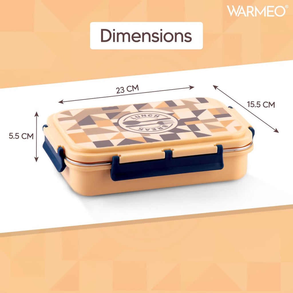 WARMEO Brunch Insulated Lunch Box with Two Compartment  - 600ml Beige