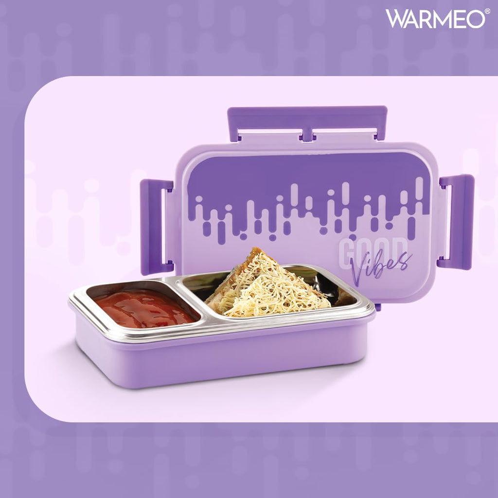 WARMEO Brunch Insulated Lunch Box with Two Compartment  - 600ml Purple