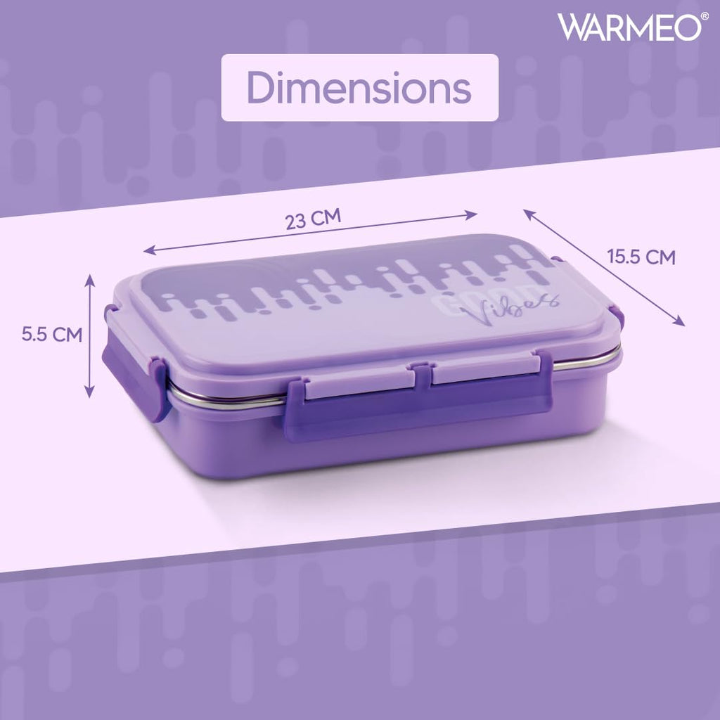 WARMEO Brunch Insulated Lunch Box with Two Compartment  - 600ml Purple
