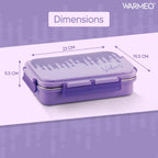 WARMEO Brunch Insulated Lunch Box with Two Compartment  - 600ml Purple