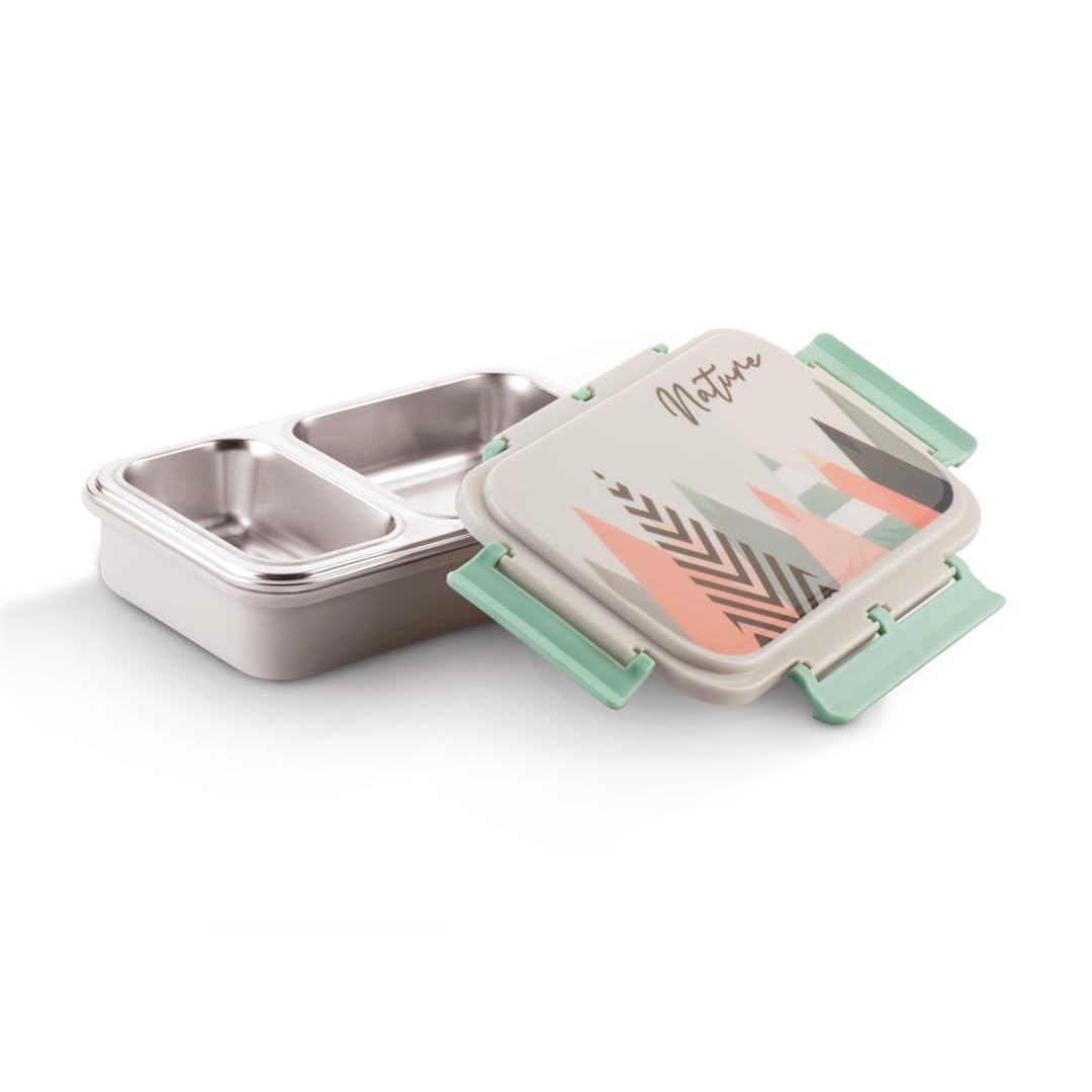 WARMEO Brunch Insulated Lunch Box with Two Compartment  - 600ml Grey