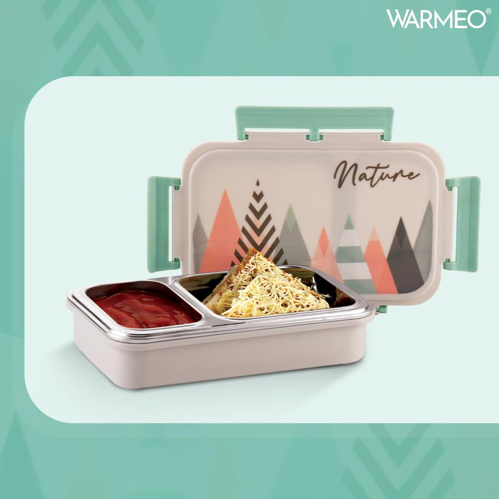 WARMEO Brunch Insulated Lunch Box with Two Compartment  - 600ml Grey