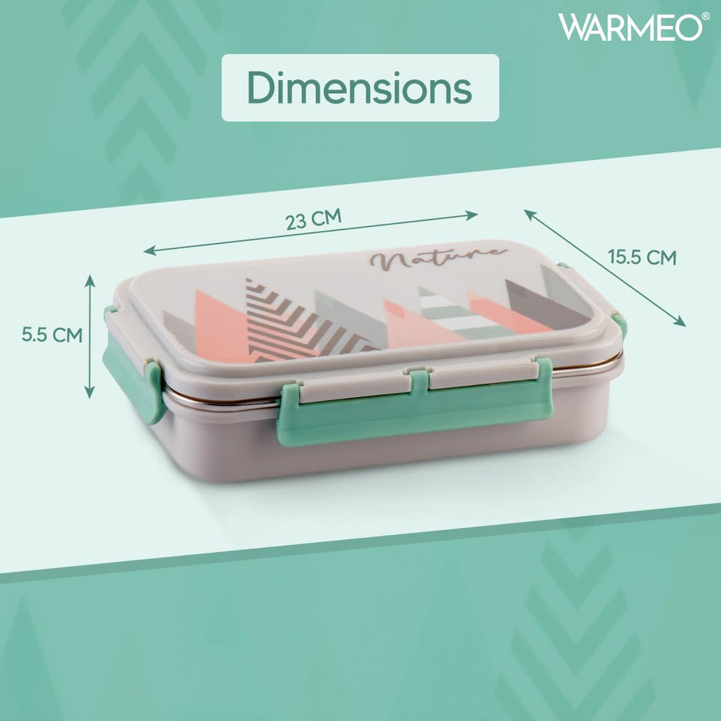 WARMEO Brunch Insulated Lunch Box with Two Compartment  - 600ml Grey