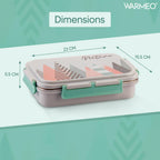 WARMEO Brunch Insulated Lunch Box with Two Compartment  - 600ml Grey