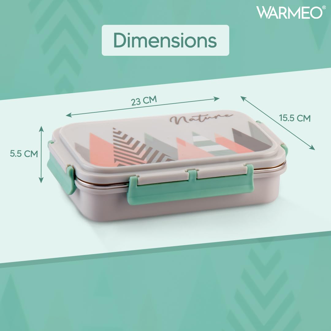 WARMEO Brunch Insulated Lunch Box with Two Compartment  - 600ml Grey