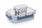 WARMEO Delight Lunch Box (800ml+150ml), Blue & Grey
