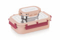 WARMEO Delight Lunch Box (800ml+150ml),Cream & Red