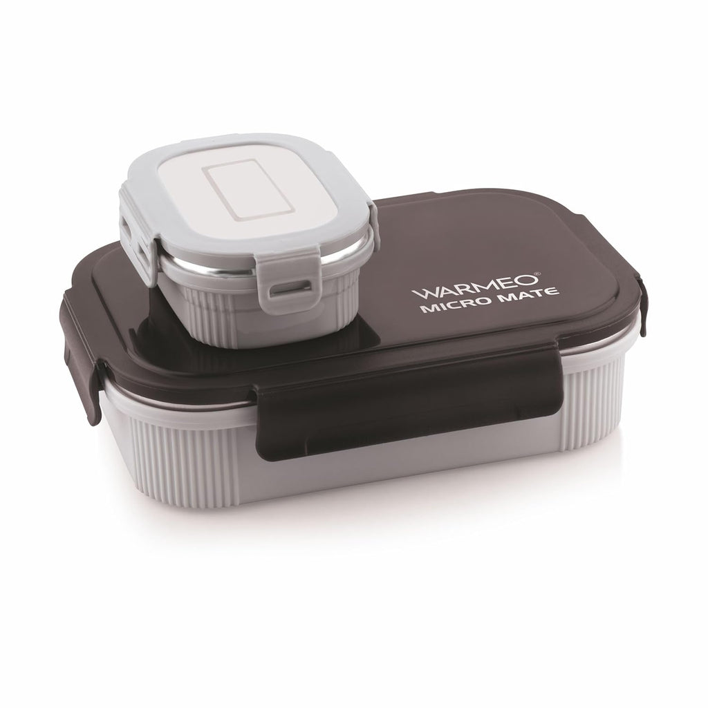 WARMEO MICROMATE Lunch Box (800ml+150 ml),Black